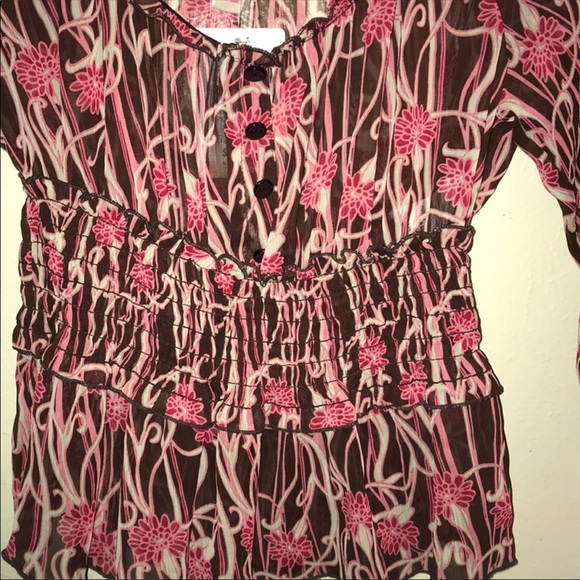 Candie’s,girl’s brown & pink 3/4 sleeves top.Size L. - Picture 6 of 6
